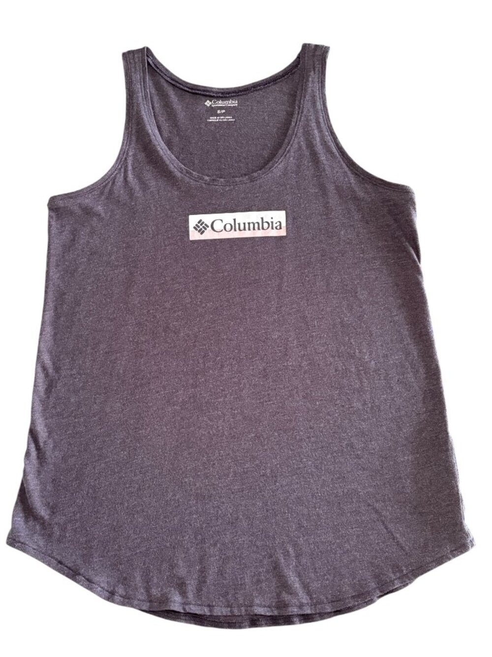 Columbia Gray Flowy Tank Top Sleeveless Logo Gorpcore Activewear Womens Small